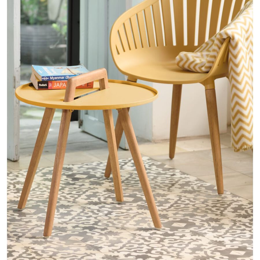 Mesa auxiliar de jard&iacute;n naranja &Oslash;56x53cm