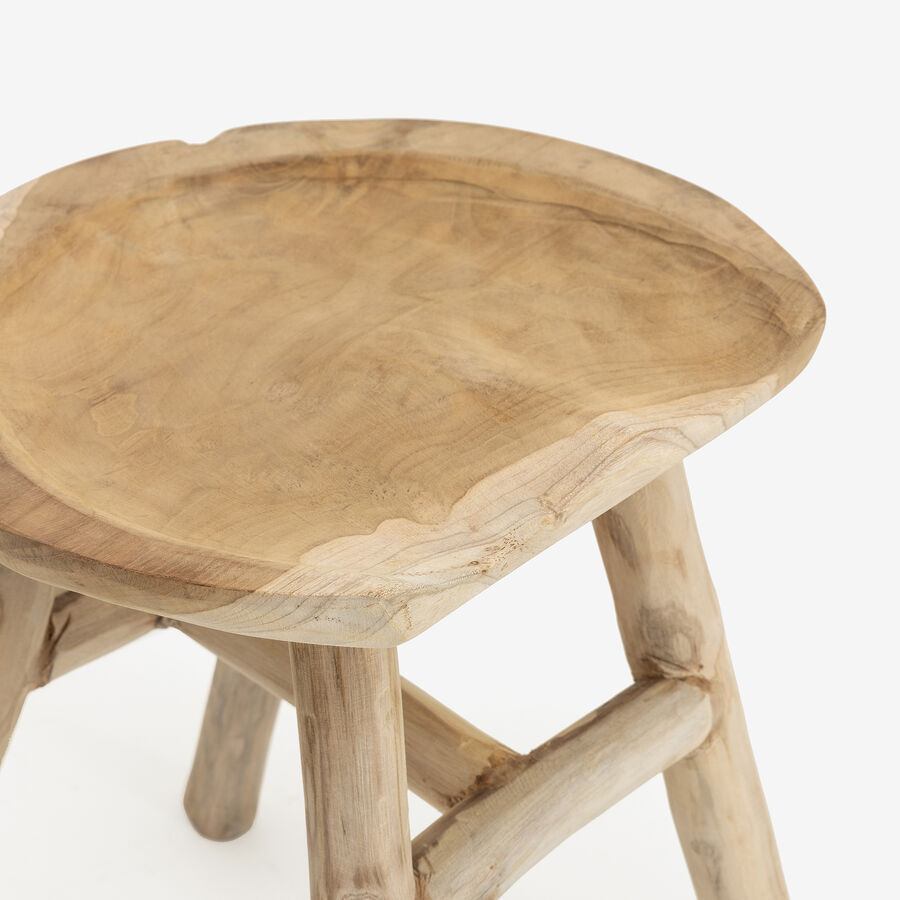 Taburete de madera de teca Ø33x42cm