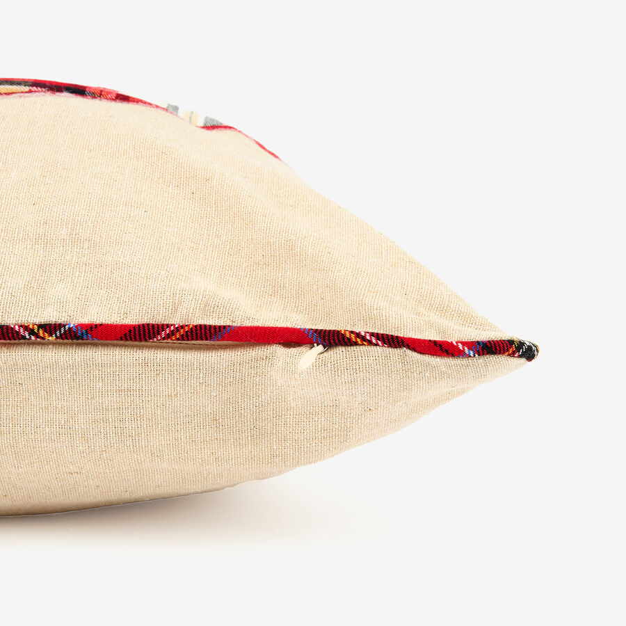 Funda de cojín Caballo balancín de tartán 45x45cm