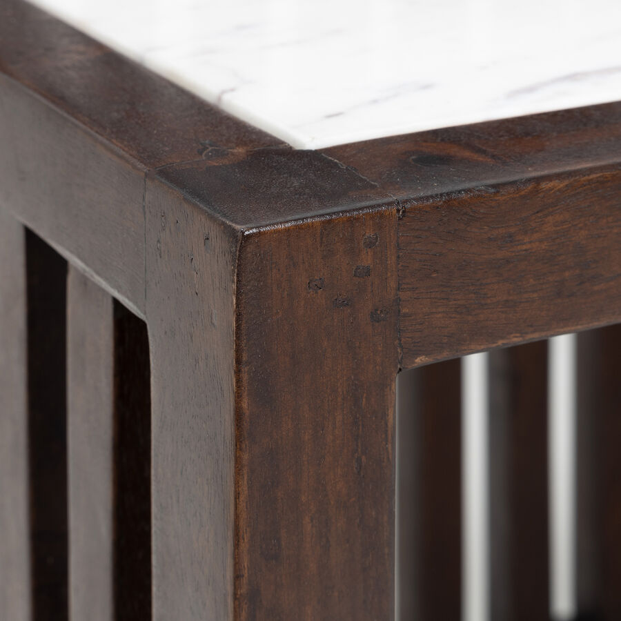 Mueble bar con ruedas de madera de olmo reciclada Pisco 70x50x91cm