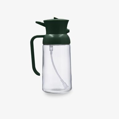 Aceitera con pulverizador verde de cristal Terrae