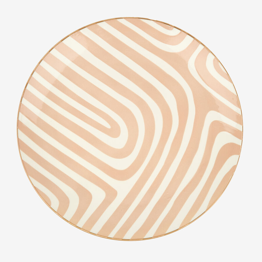 Vajilla de porcelana de 18 piezas estampado beige Aberin