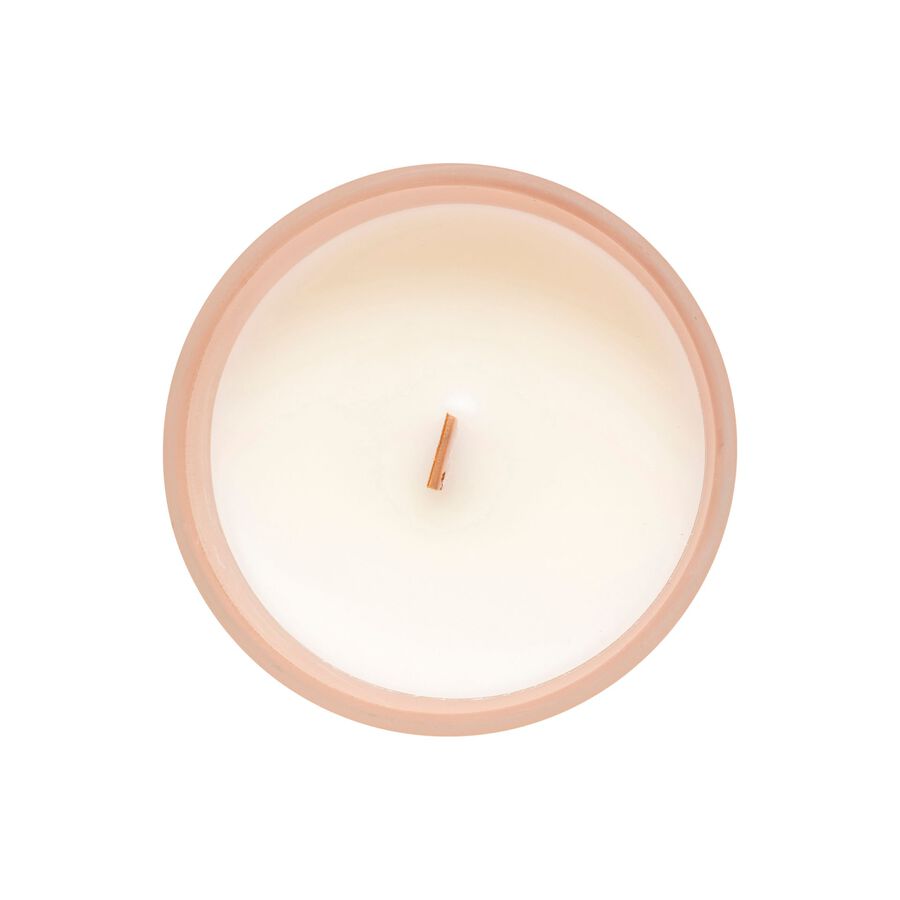 Vela aromática en vaso de cristal salmón Nora 255g Ø9x11cm