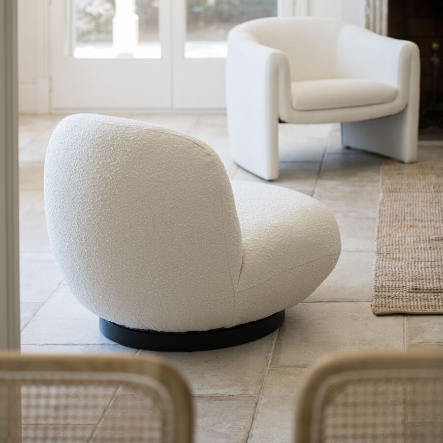 Butaca de borreguito giratoria blanca Pacha 81x95x71cm Clau&Chloe