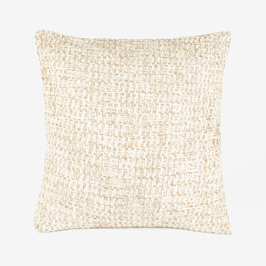 Cojin de algod&oacute;n beige con rayas 45x45cm