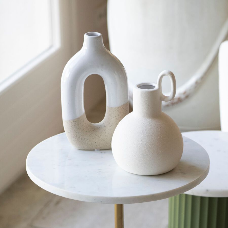 Jarr&oacute;n de gres blanco Hufal 13x5x23cm