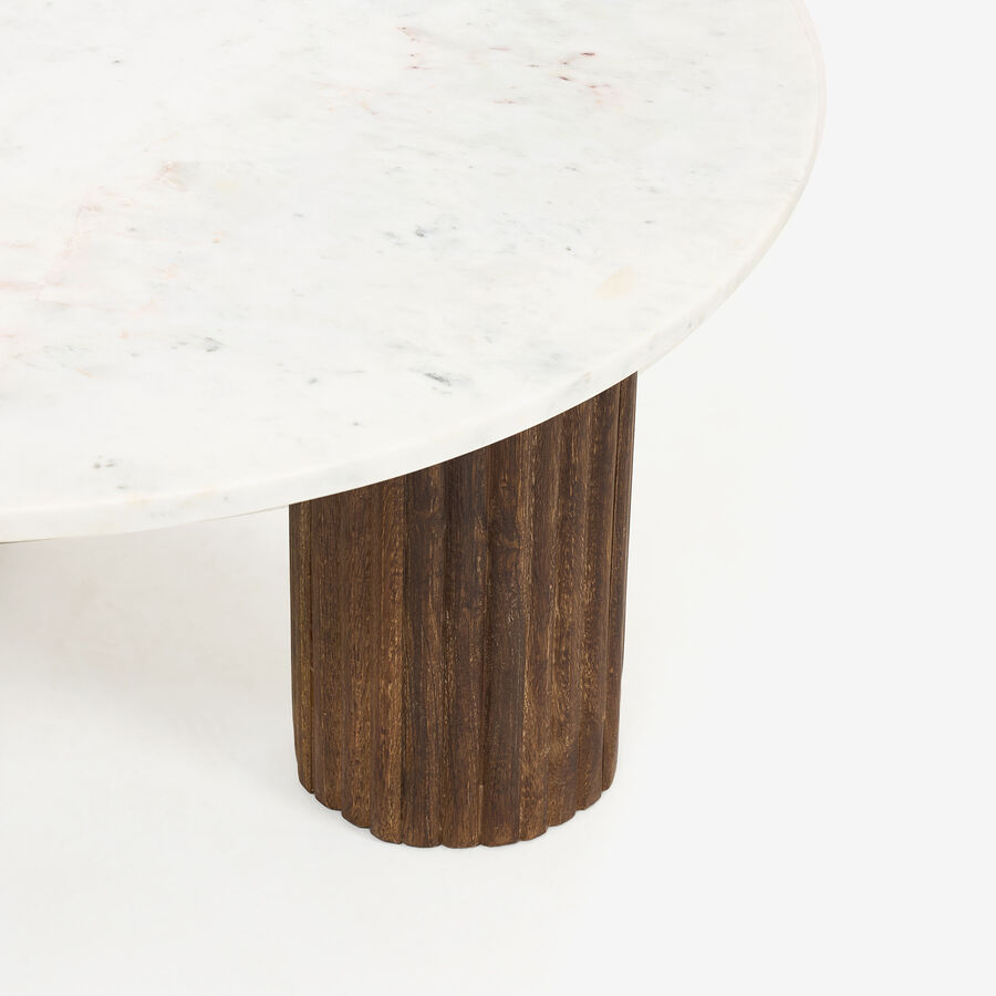 Mesa auxiliar de mármol blanco Cribs Ø80x40 Clau&Chloe