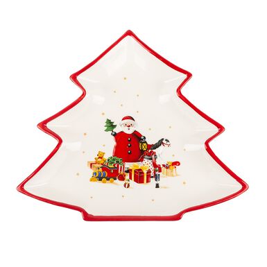 Plato de cerámica árbol Santa Claus 28x23cm
