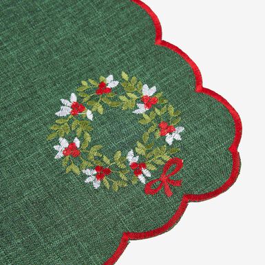 Mantel individual verde Corona Acebo 30x45 Clau&Chloe