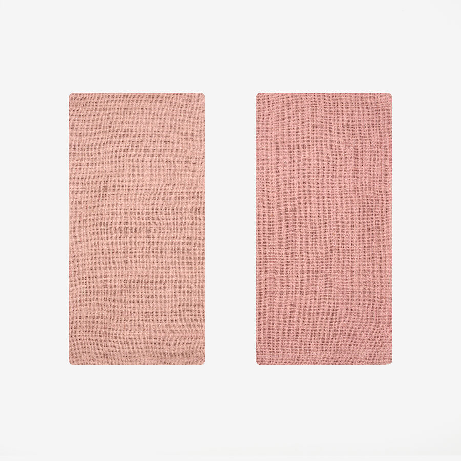 Set de 2 servilletas rosa pespunte lila Arosa 43x43cm