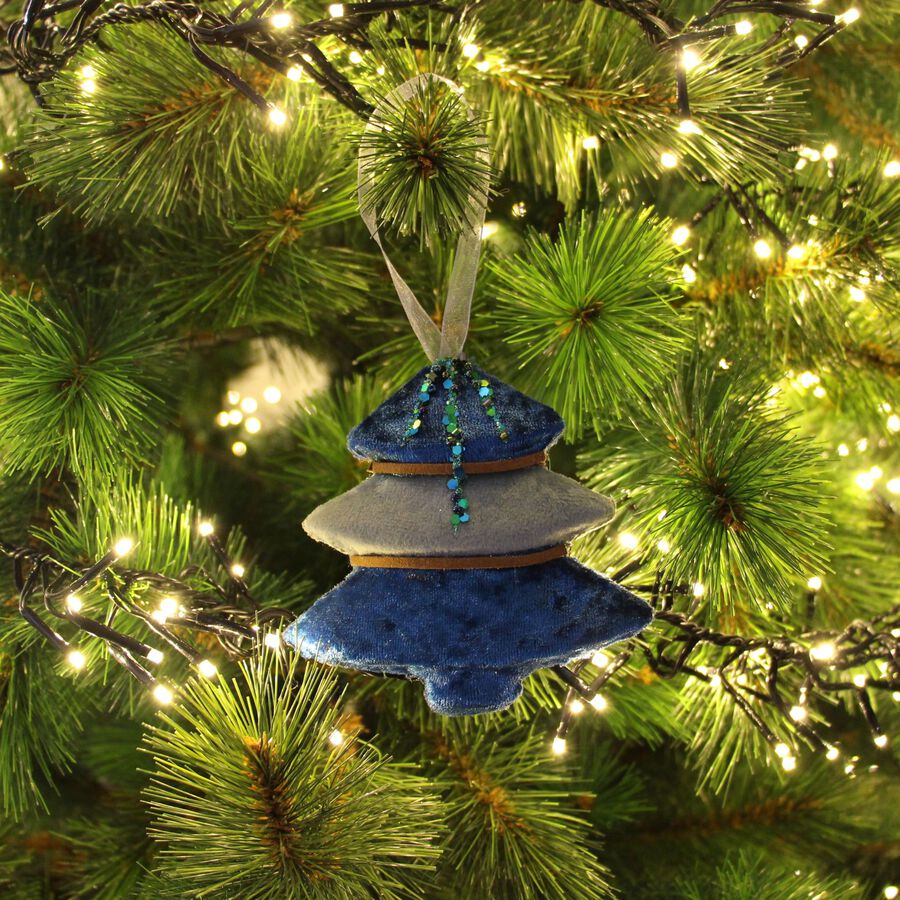 Adorno colgante de terciopelo Árbol 11cm