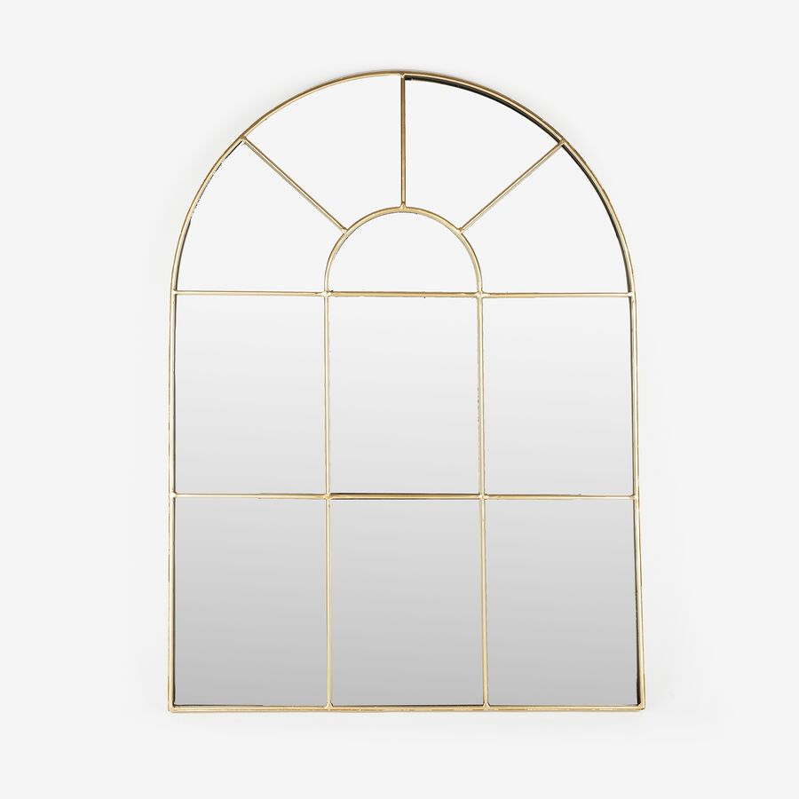 Espejo ventana de hierro dorado Ian 54x74cm