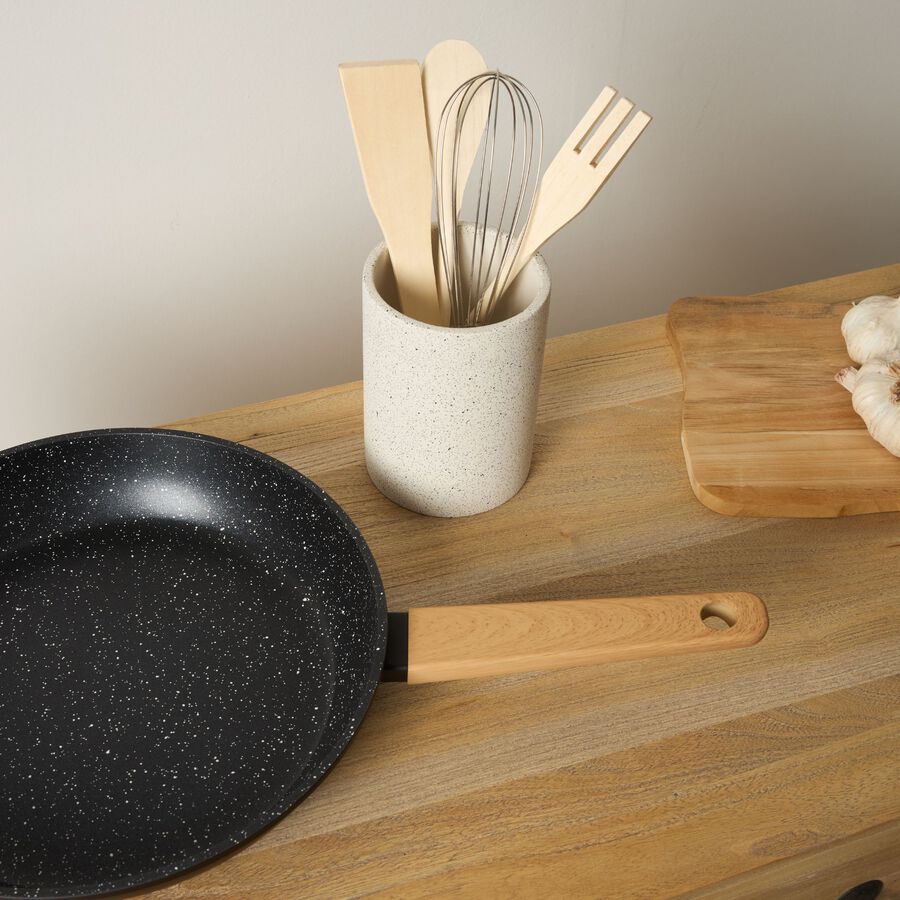 Set de portautensilios efecto piedra &Oslash;10x23cm