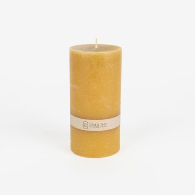 Vela decorativa cilindro ocre Kanea &Oslash;7x14cm