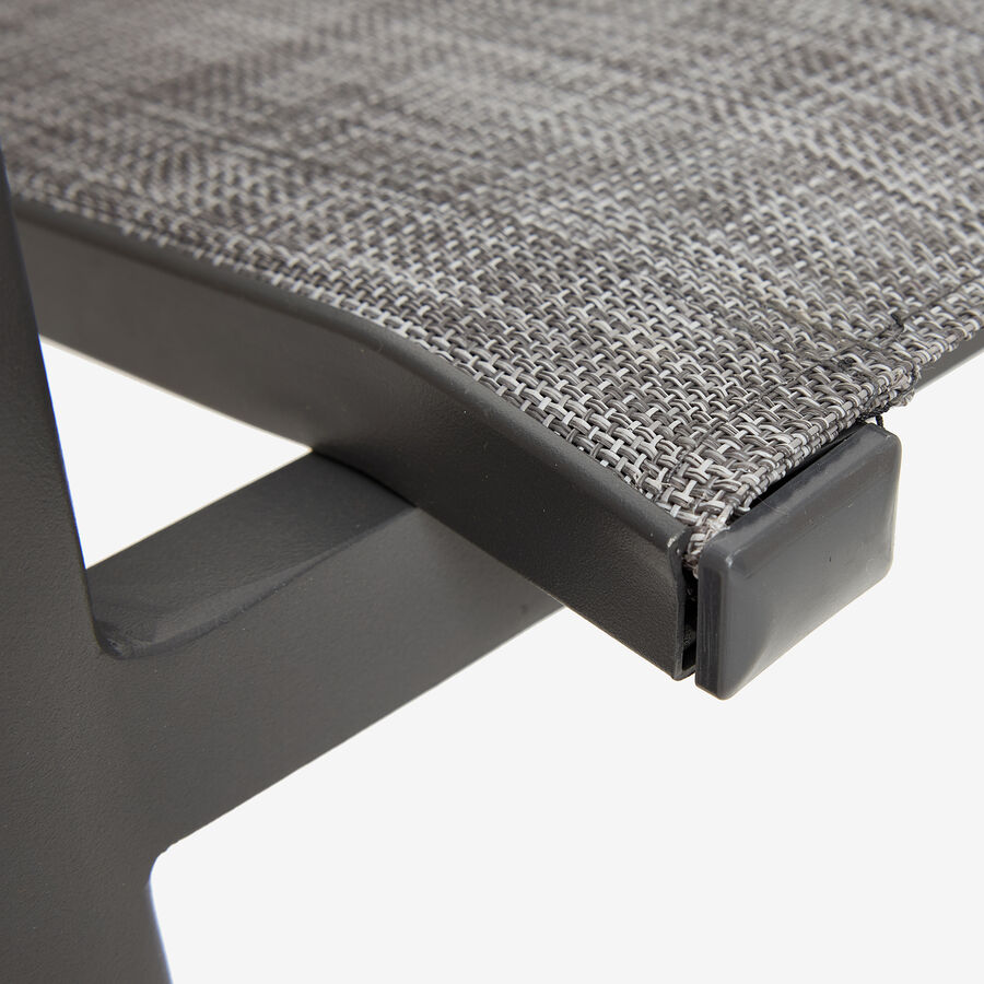 Silla de jardín apilable de aluminio y textilene gris 58x65x91,5cm