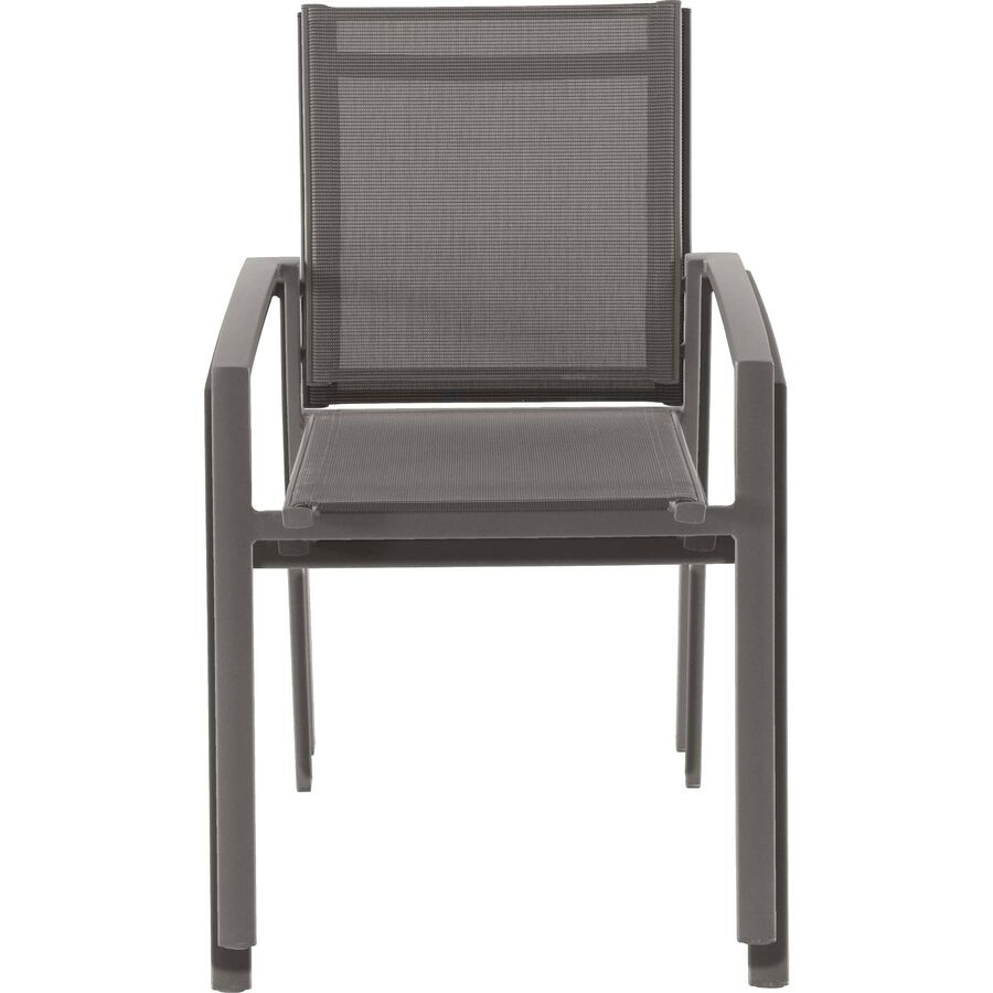 Silla de jard&iacute;n apilable de aluminio y textilene marr&oacute;n Butan 57x57cm
