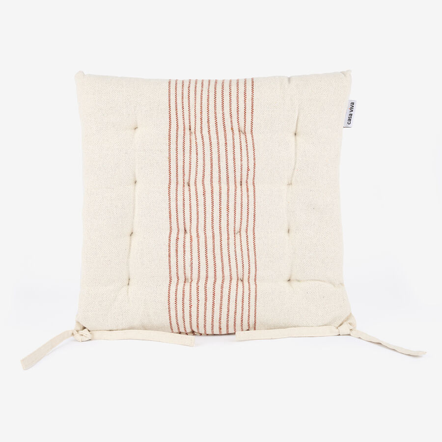 Cojín de silla de algodón rayas cobre Stripes 40x40cm