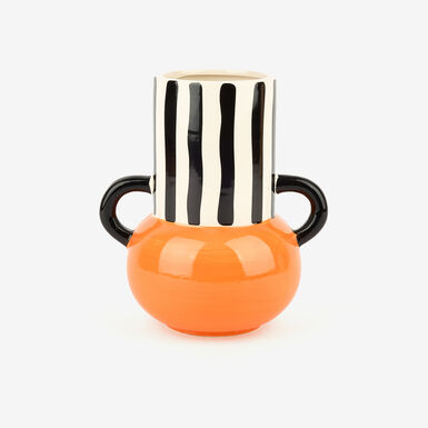 Jarrón de cerámica rayas Gadiel 18cm