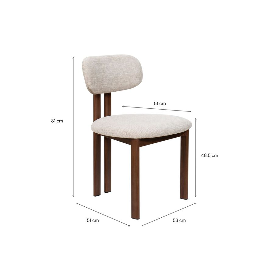 Silla de comedor efecto madera beige Gisel 53x51x81cm Clau&Chloe
