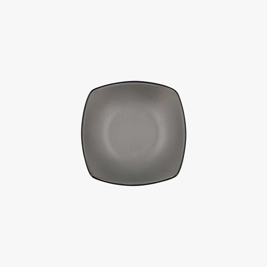 Bol cuadrado de melamina gris y negro Gio 15cm