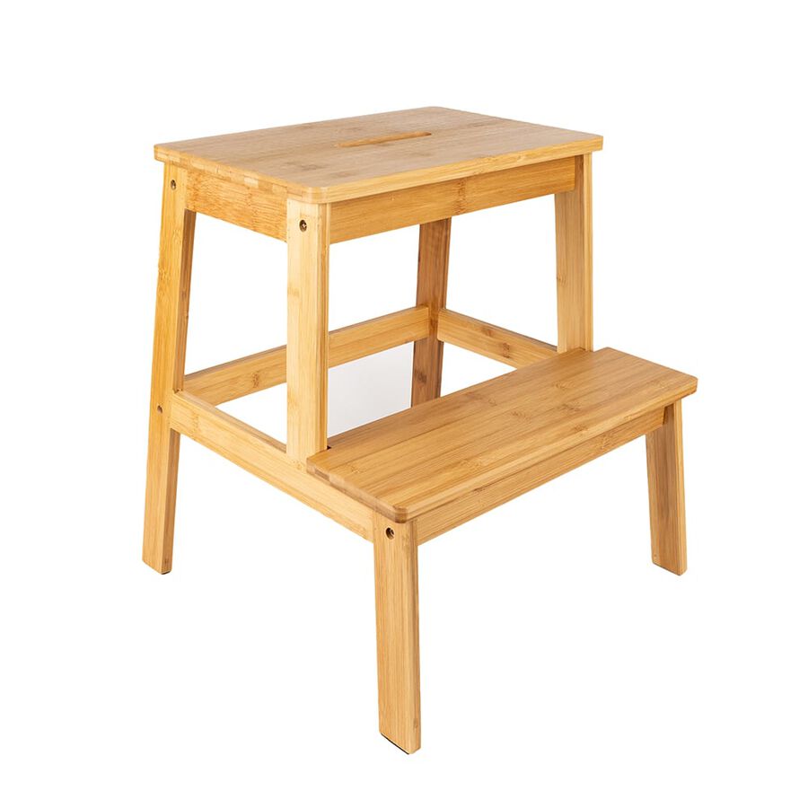 Escalera de bambú de 2 peldaños