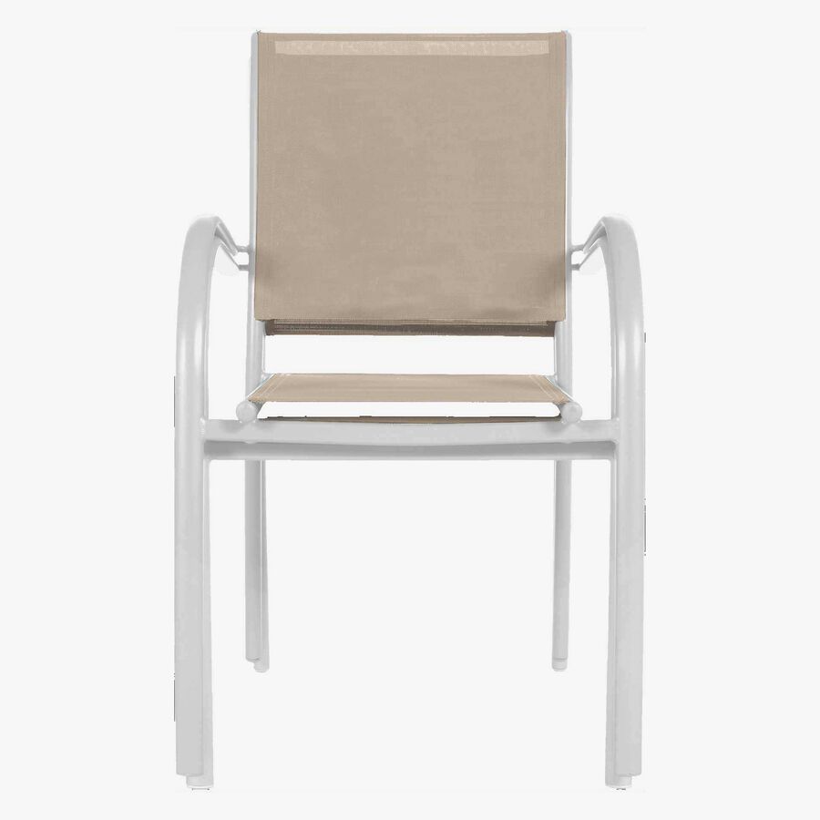 Silla de jard&iacute;n apilable de aluminio blanca Piazor 56x65x88cm