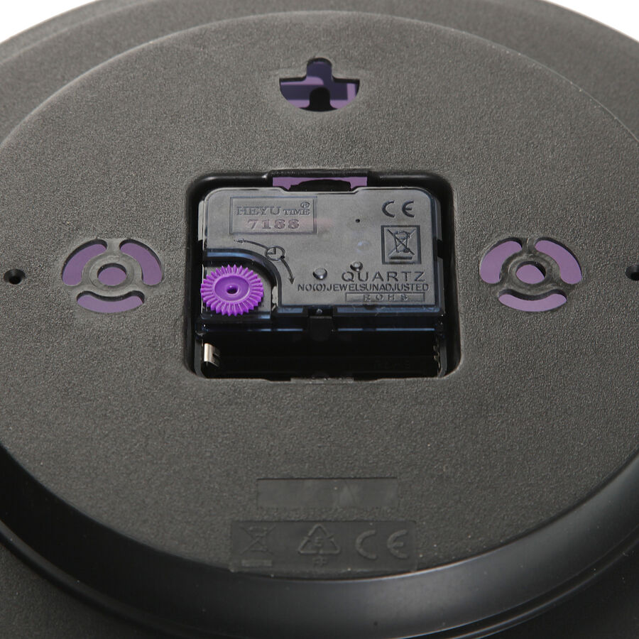 Reloj de pared plástico plateado Ø25