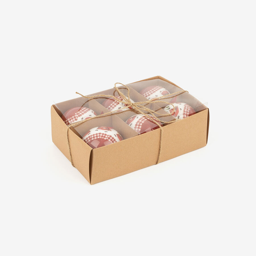 Set de 6 bolas decorativas rojas &Oslash;7,5cm