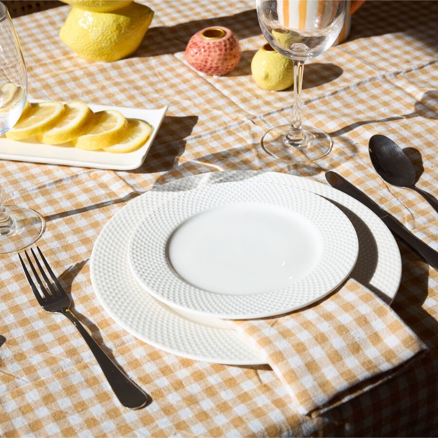 Vajilla de 12 piezas de cer&aacute;mica blanca Meloni