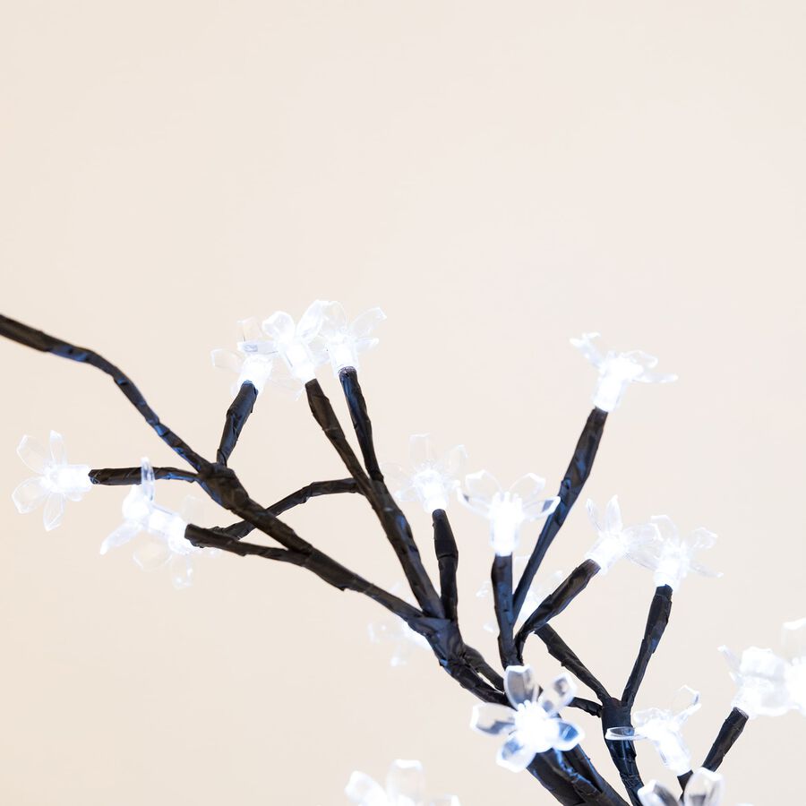 Árbol decorativo flores 48LED luz blanca 45cm