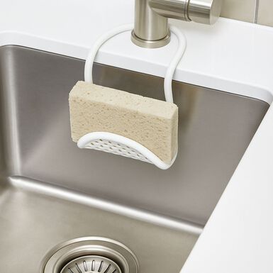 Reposaestropajos flexible para fregadero blanco 25x17x6cm