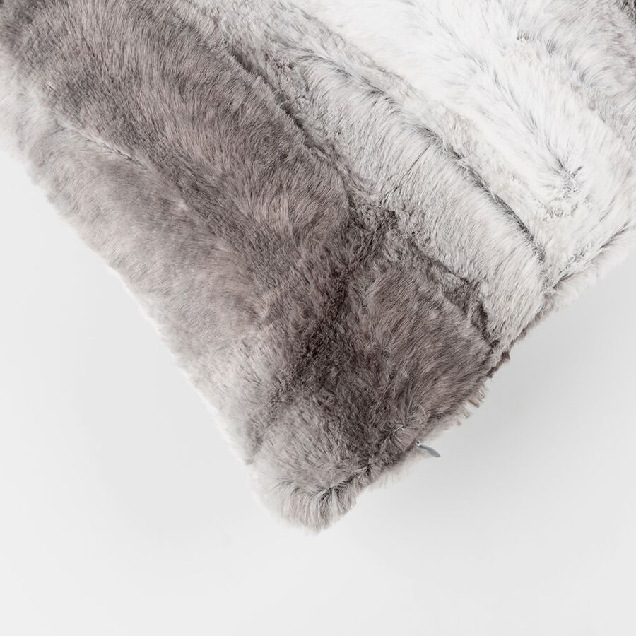 Funda de coj&iacute;n de felpa gris Alp 45x45cm