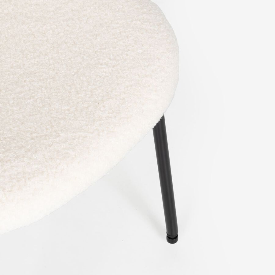 Silla de comedor de borreguito beige Karina 46x60x82cm Clau&Chloe