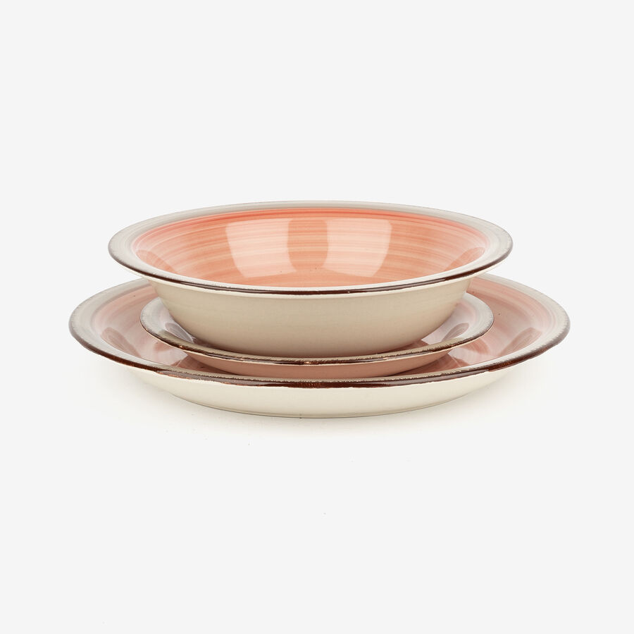 Vajilla de porcelana de 18 piezas rosa Juliett