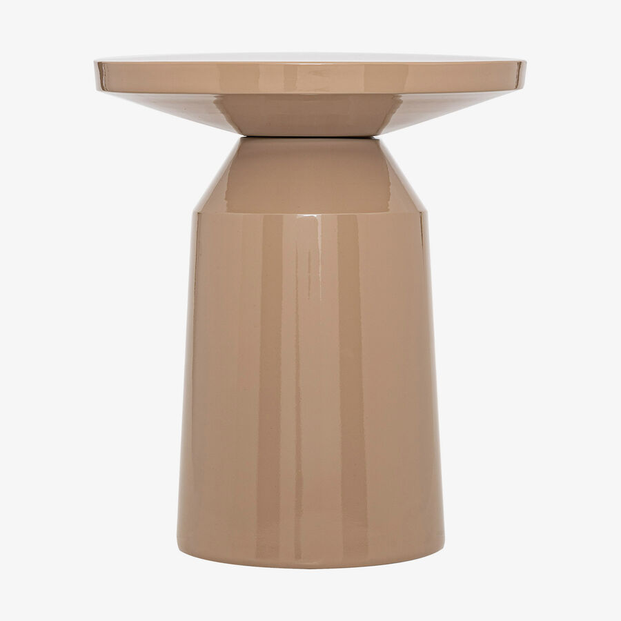 Mesa auxiliar de metal beige Totem &Oslash;38cm