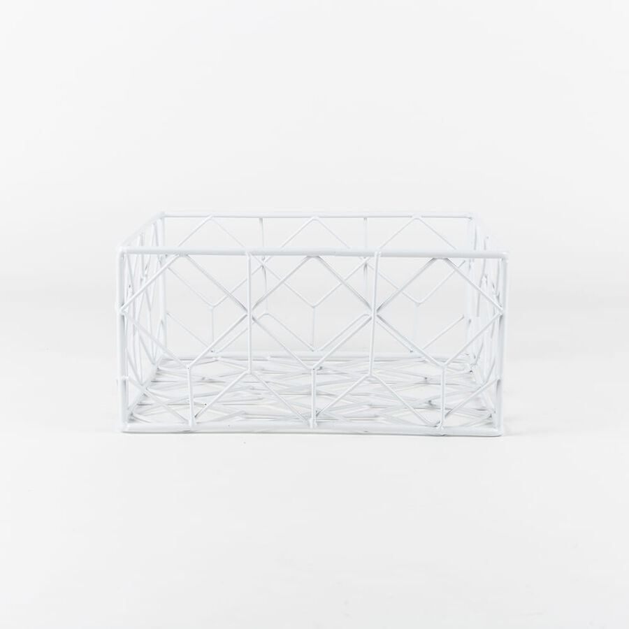 Frutero cuadrado Net color blanco 20x20x9cm