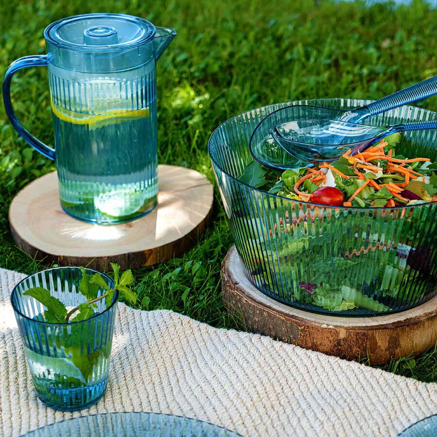 Ensaladera de pl&aacute;stico azul Solara &Oslash;25cm