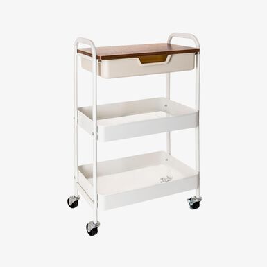 Carro de cocina de metal blanco Ulmar 47x31x75