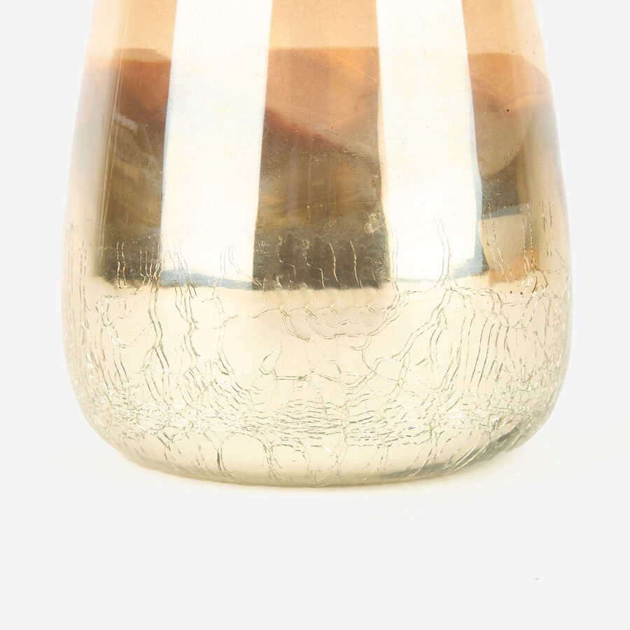 Portavelas dorado de cristal Ø11x14cm