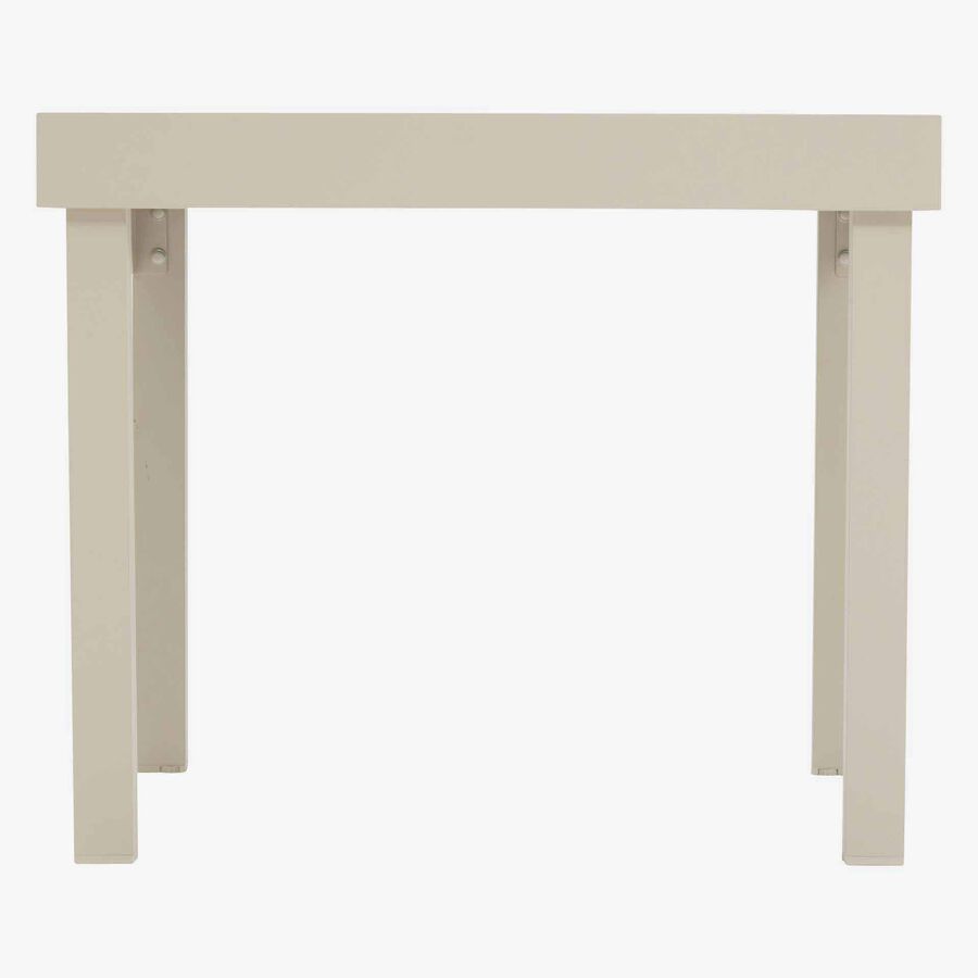 Mesa de comedor de jard&iacute;n extensible de aluminio y cristal impreso crema Piazor 90x90x76cm