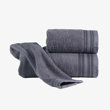 Set de 3 toallas de algod&oacute;n gris Porto - 500 gr/m&sup2;