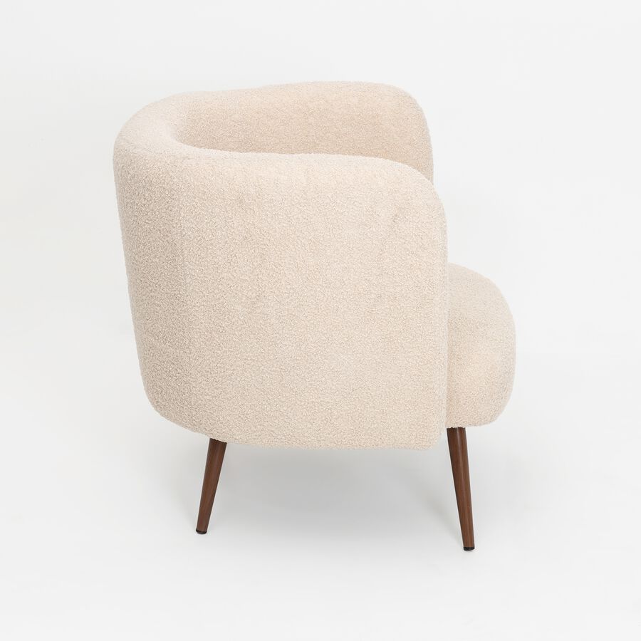 Butaca de borreguito beige Berta 77x60x72 cm