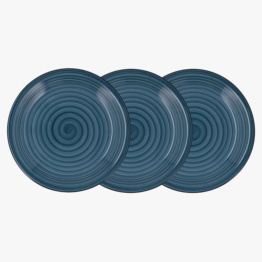 Set de 3 platos llanos azules de cer&aacute;mica Azura &Oslash;27,5cm