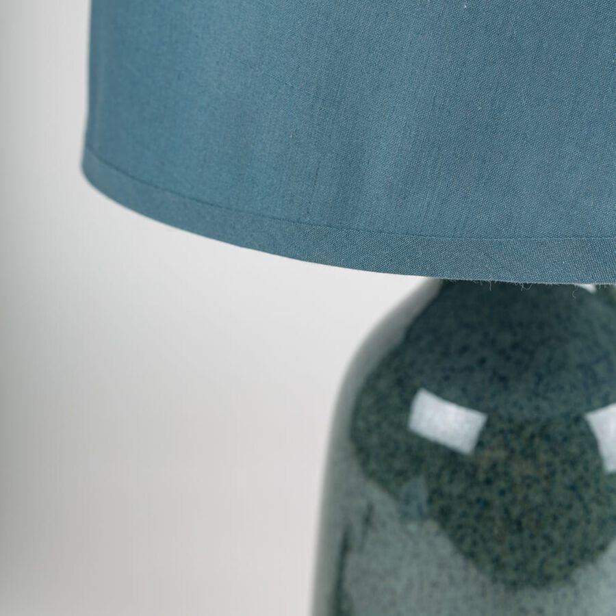 L&aacute;mpara de mesa de cer&aacute;mica azul 43cm