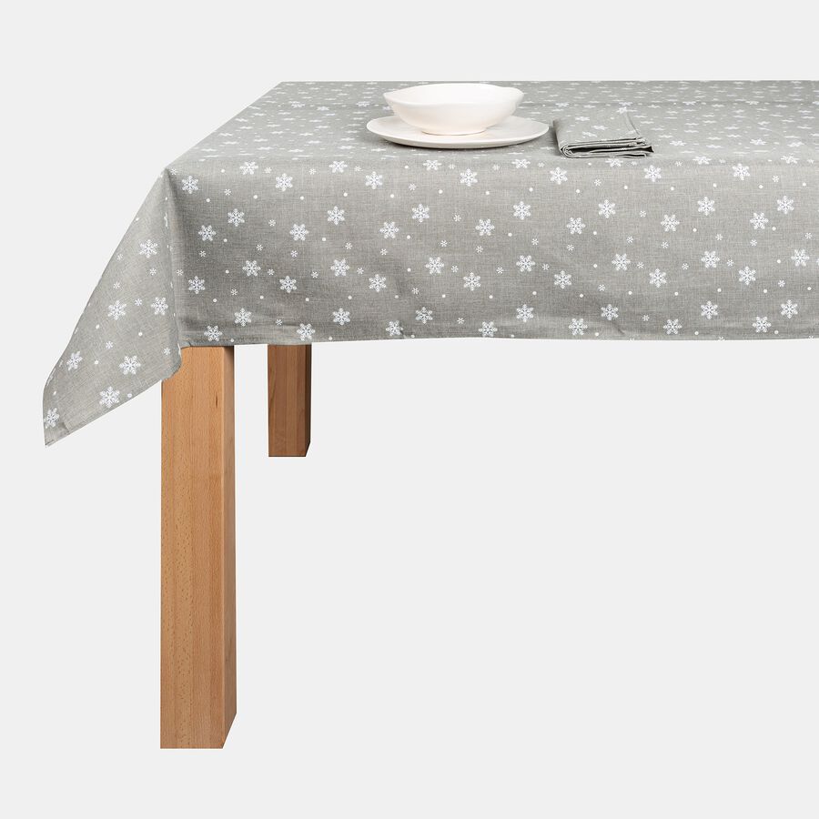 Mantel de Navidad gris Copos de nieve 150x250cm