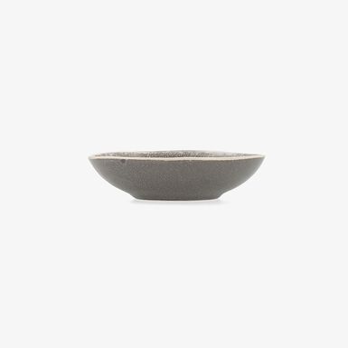 Bol oval de gres gris Gio 15x12x4cm