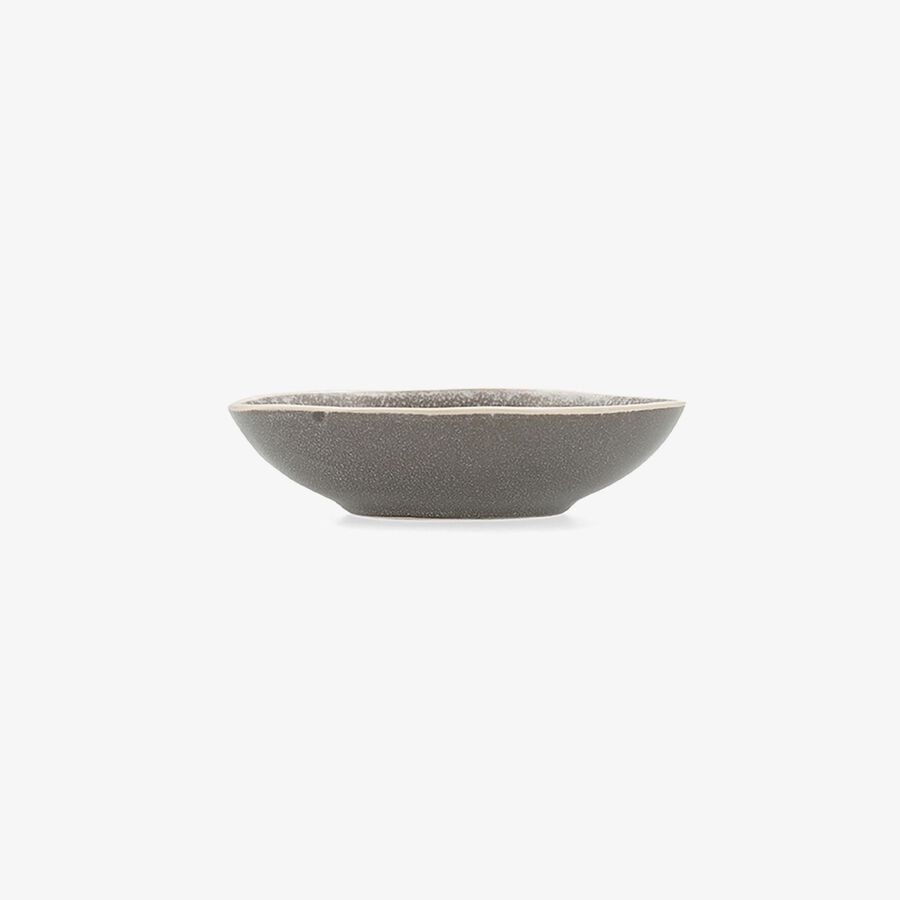 Bol oval de gres gris Gio 15x12x4cm