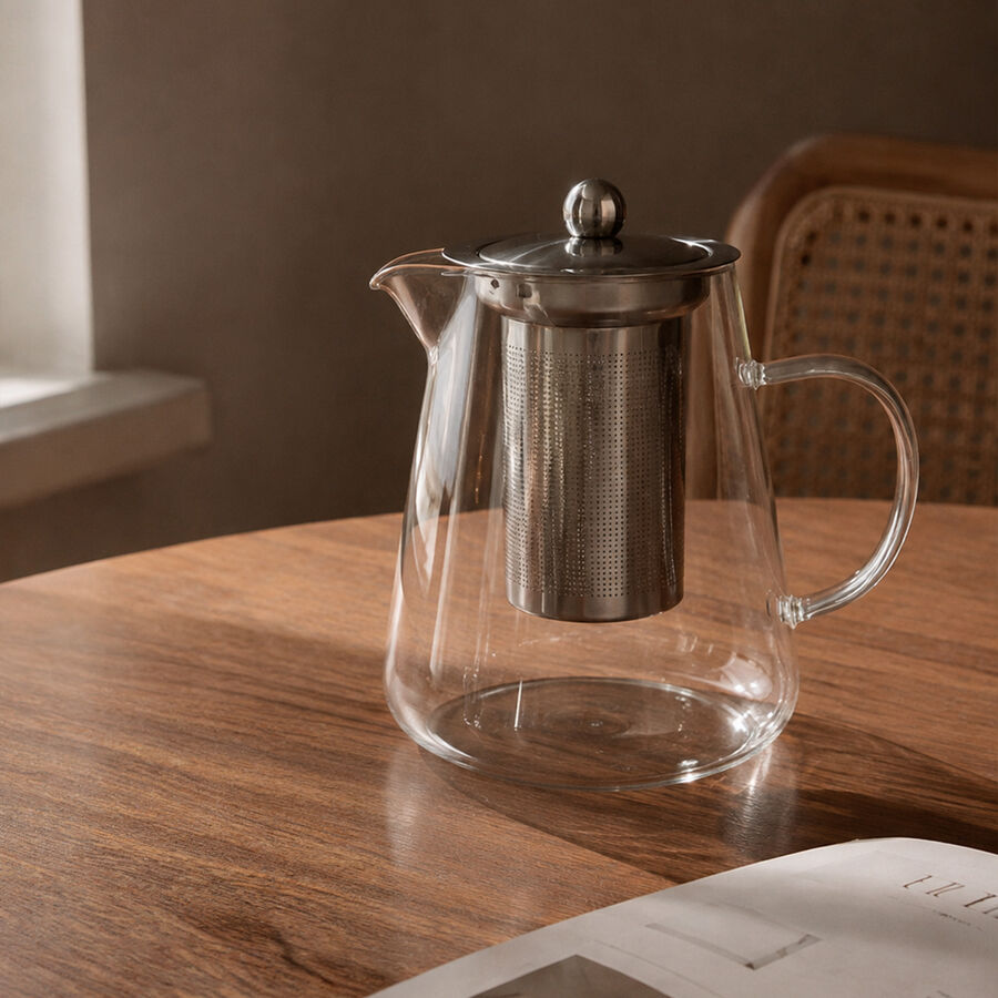 Tetera de vidrio con filtro de acero in&oacute;xidable Serenia