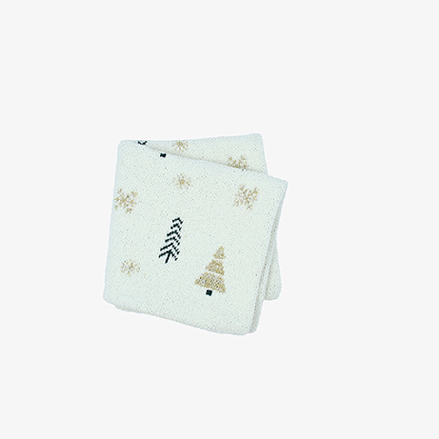 Funda de coj&iacute;n blanca con &aacute;rboles de Navidad Snowy 45x45cm