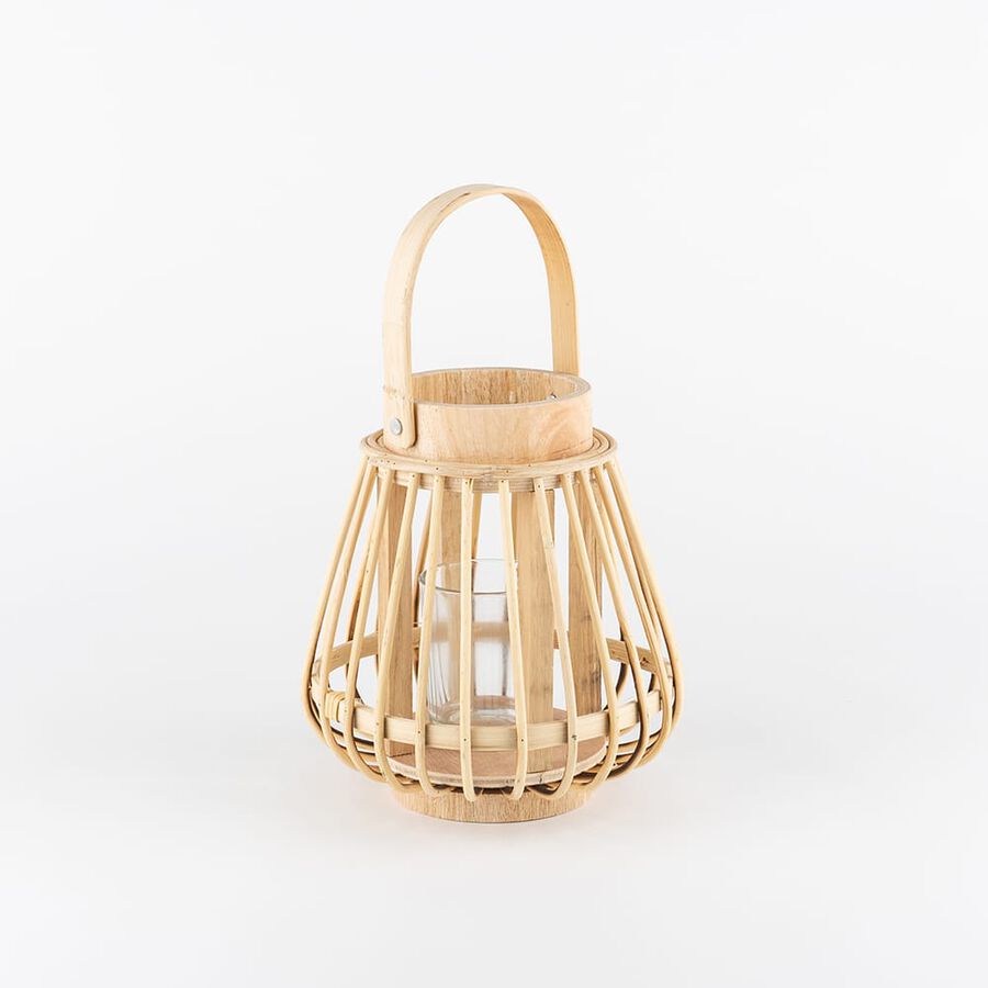 Farol redondo de bamb&uacute; &Oslash;15x16cm